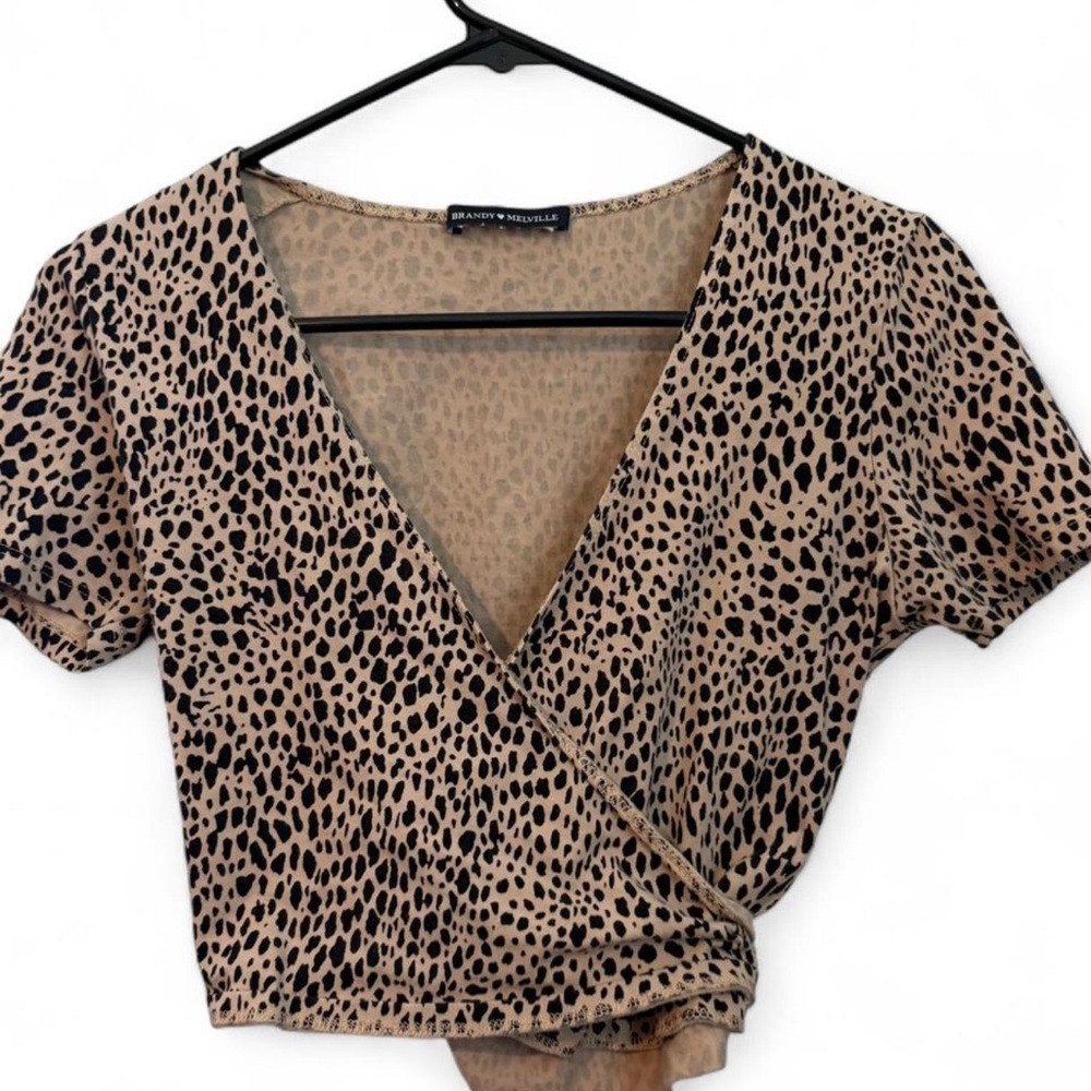 Brandy Melville Cheetah Print Wrap Top